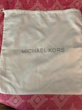 Michael Kors White Drawstring Dust Bag with Silver Logo